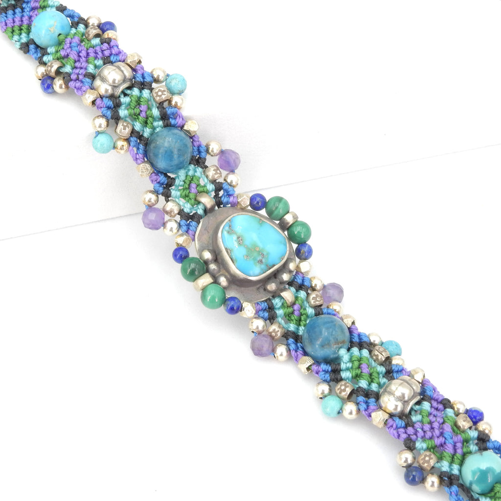 Sterling Silver Isha Elafi Turquoise Nomadic Knotwork Bracelet