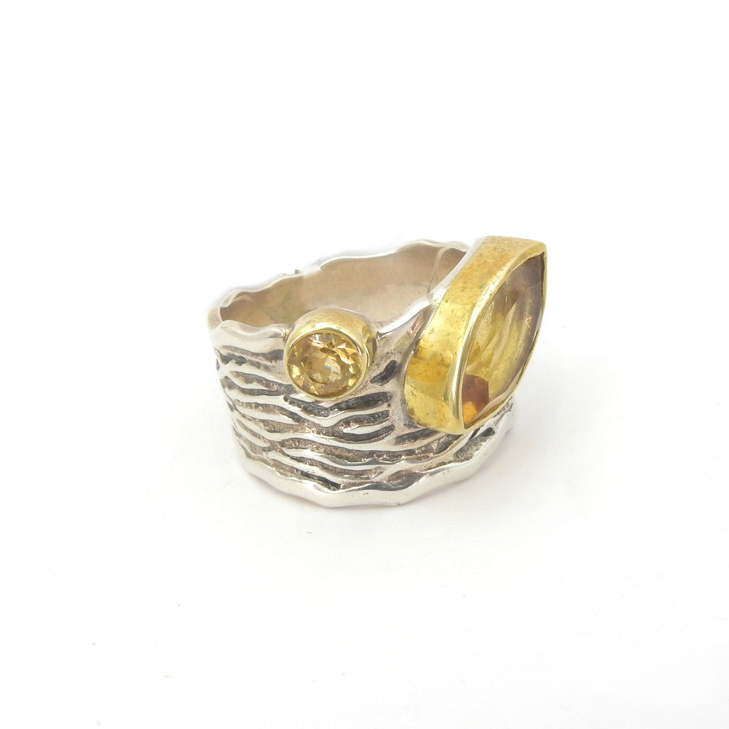 Sterling Silver Citrine Ring Size 8.5