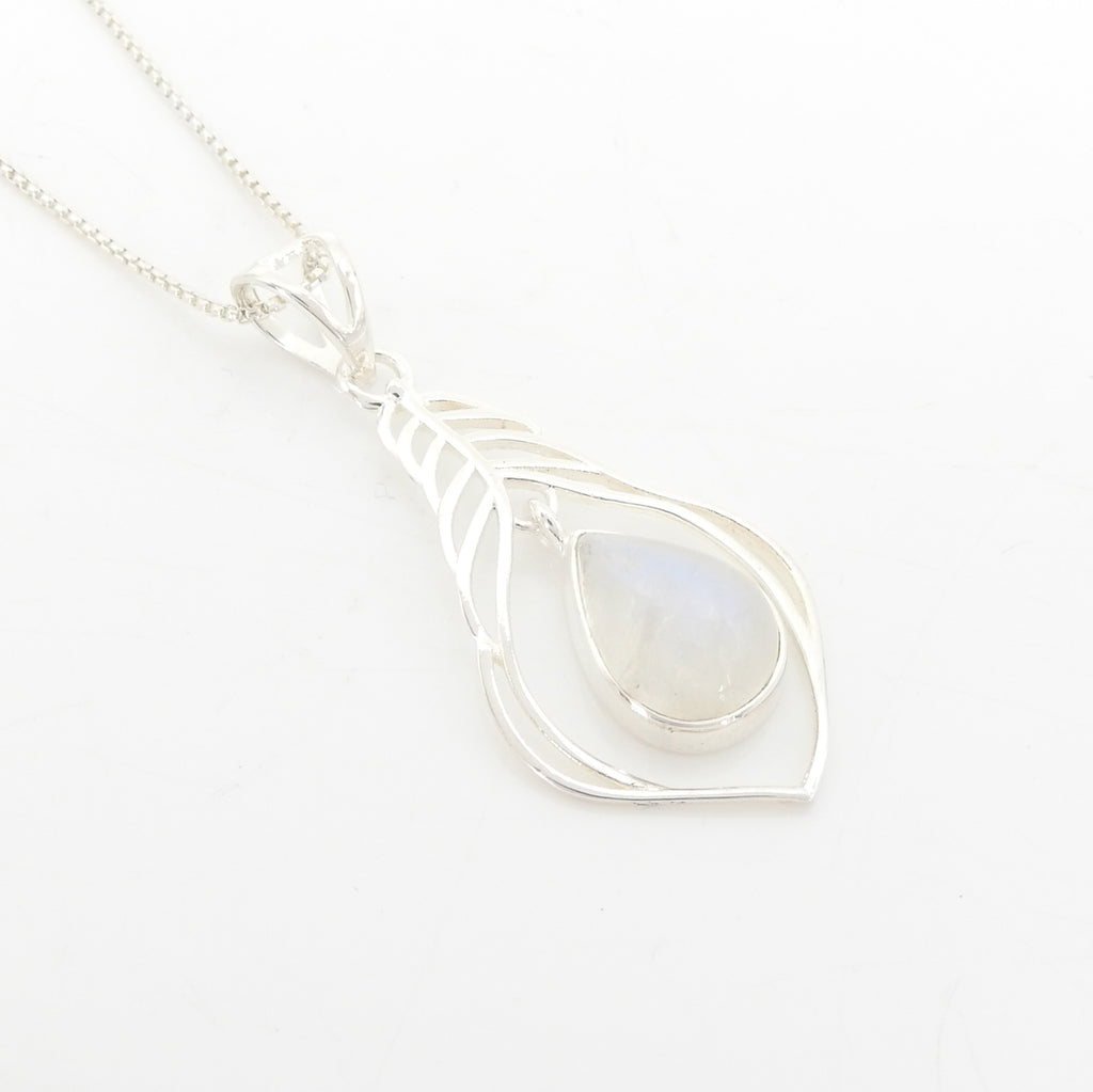 Sterling Silver Rainbow Moonstone Pendant