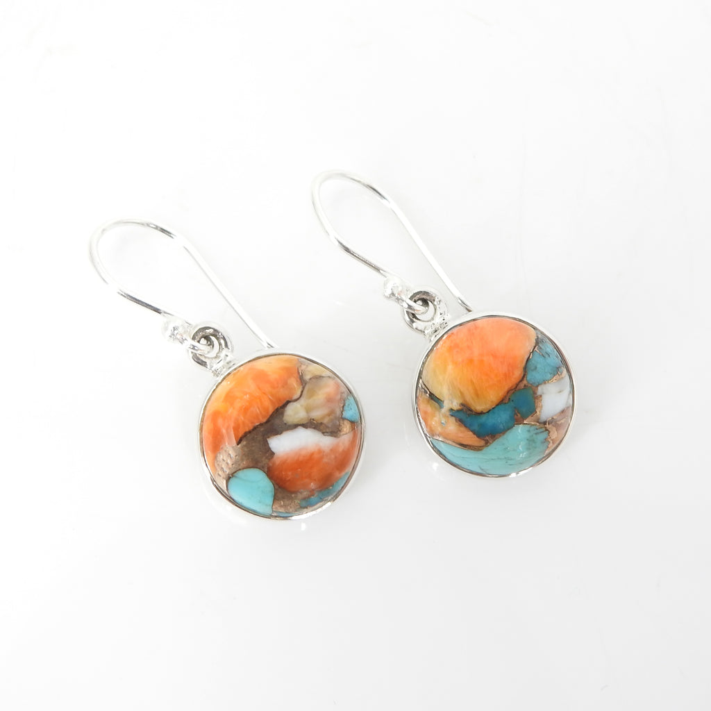Sterling Silver Spiny Turquoise Earrings