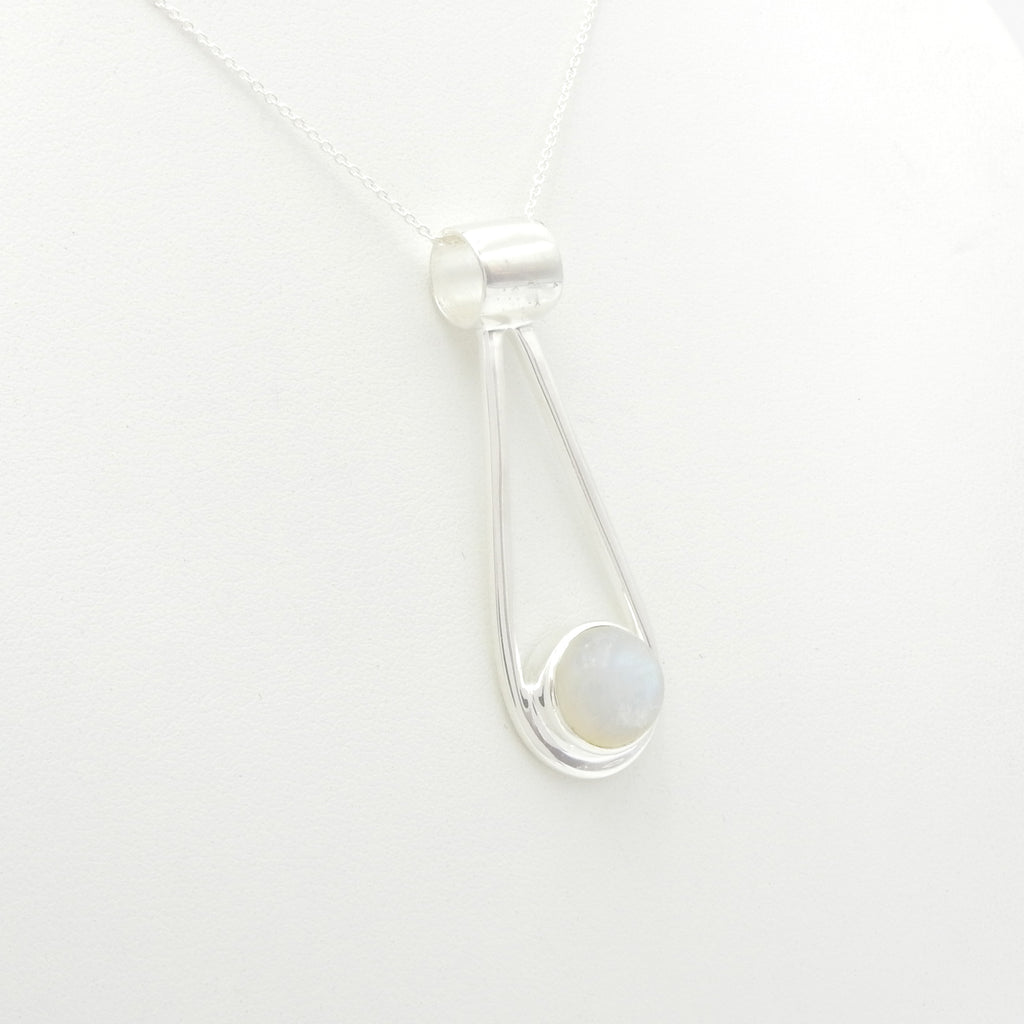 Sterling Silver Rainbow Moonstone Pendant