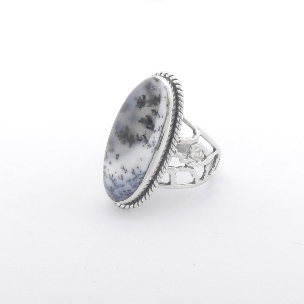 Sterling Silver Dendritic Agate Ring SZ 8