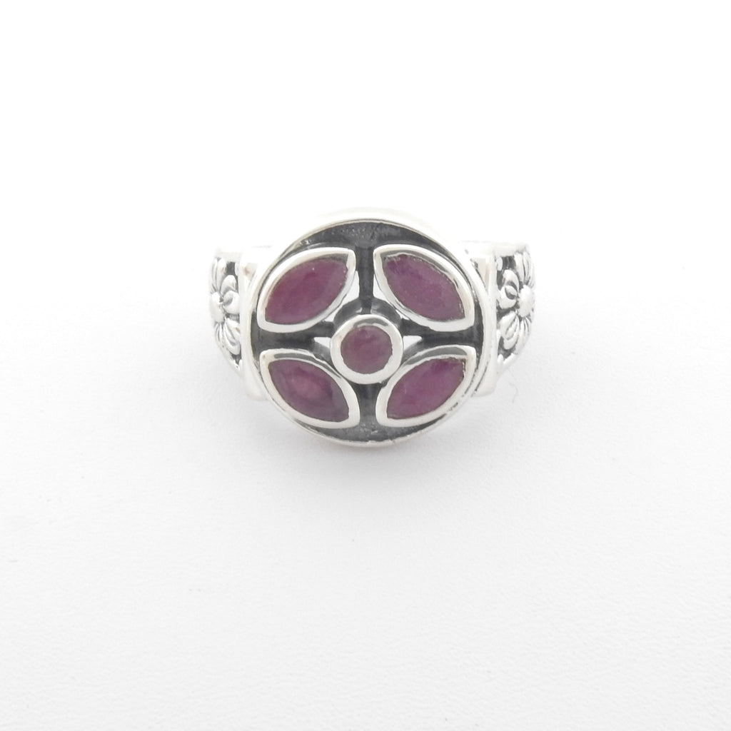 Sterling Silver Ruby Ring Size 8