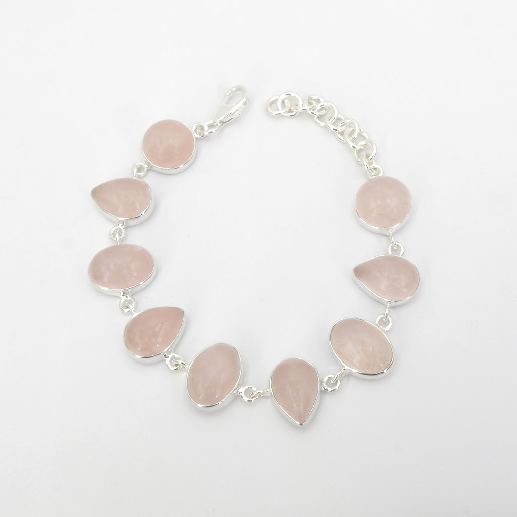 Sterling Silver Rose Quartz Bracelet