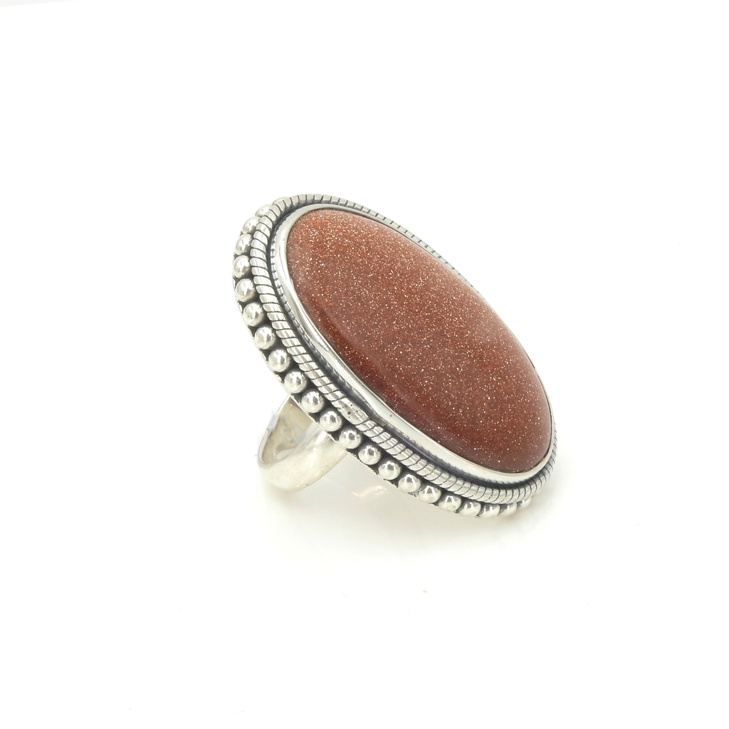 Sterling Silver Goldstone Ring