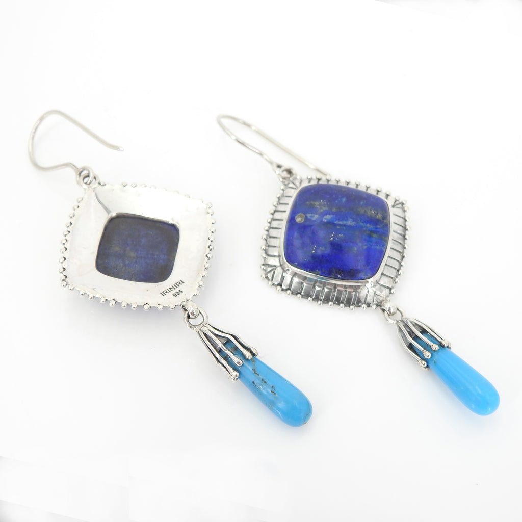 Sterling Silver Lapis & Turquoise Earrings