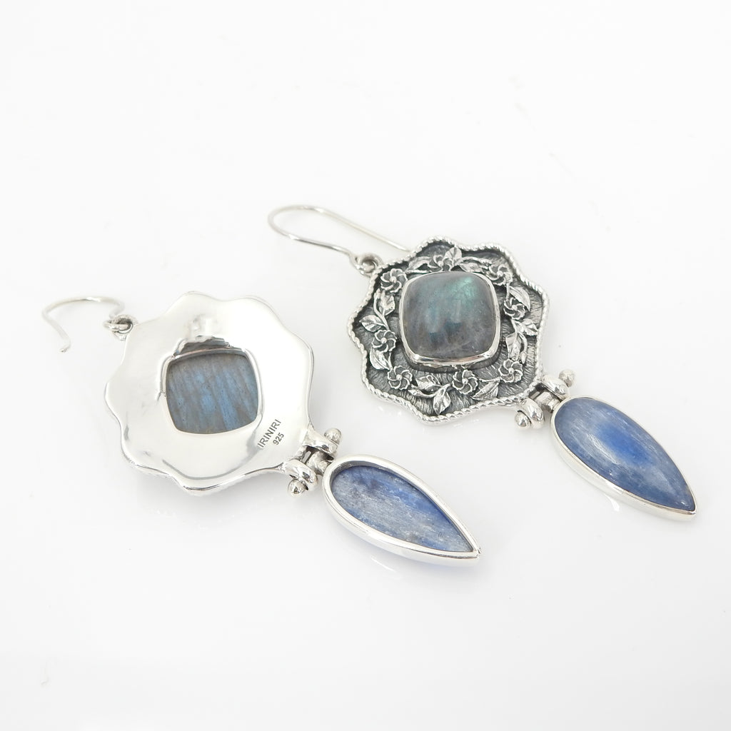 Sterling Silver Labradorite & Kyanite Earrings