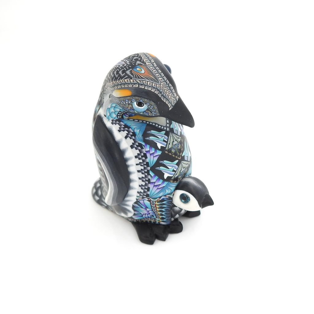 Millefiore Jon Anderson Penguin w/ Baby Sculpture