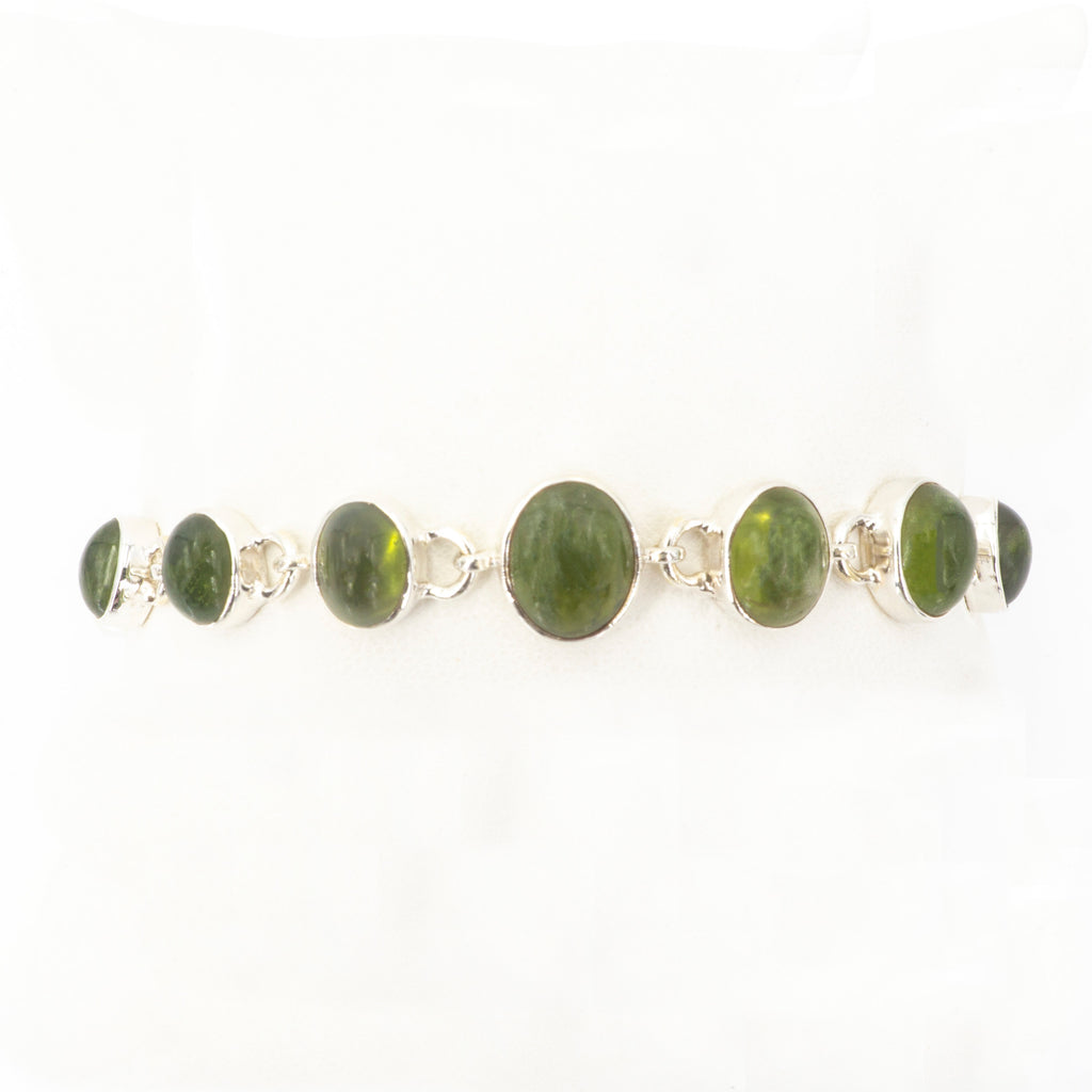 S/S Green Iolite Peridot Bracelet