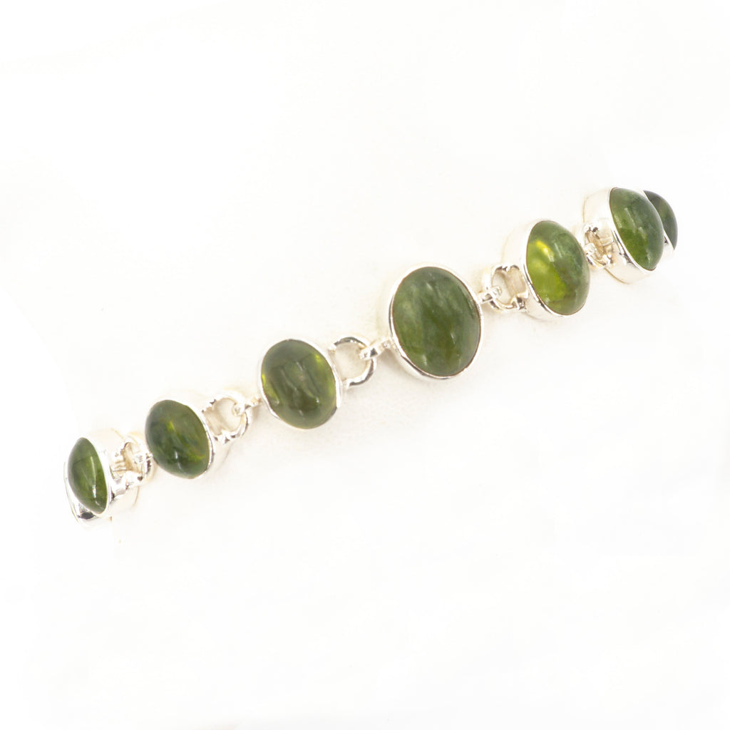 S/S Green Iolite Peridot Bracelet