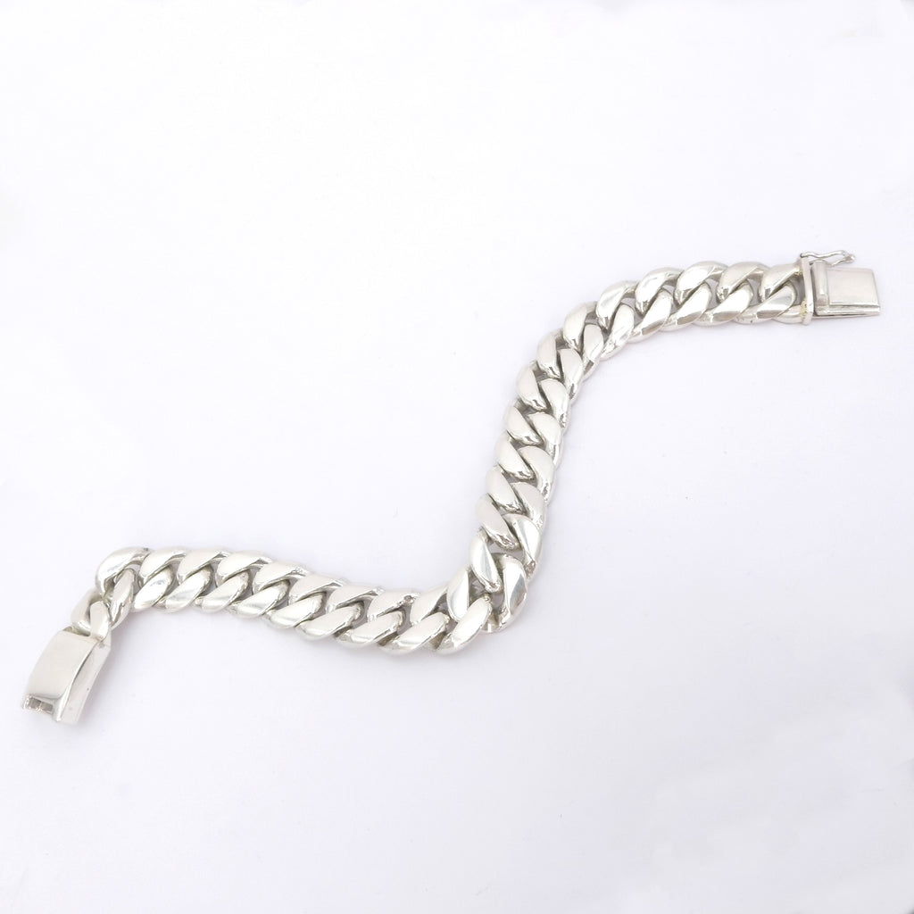 Sterling Silver Large Chain Bali Bracelet 8.5"