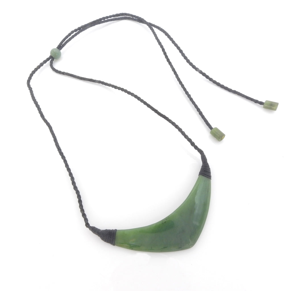 Large Flat Jade Triangle Necklace