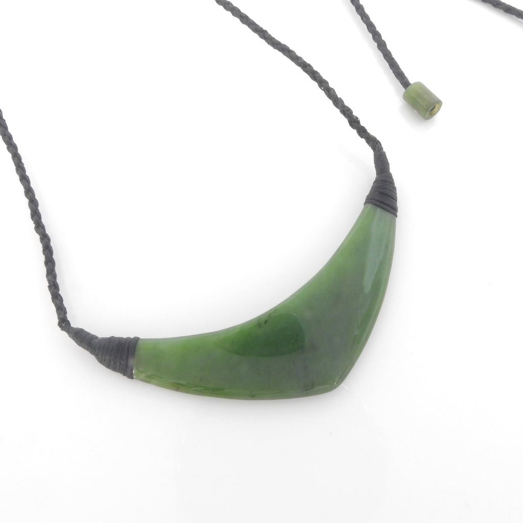 Large Flat Jade Triangle Necklace