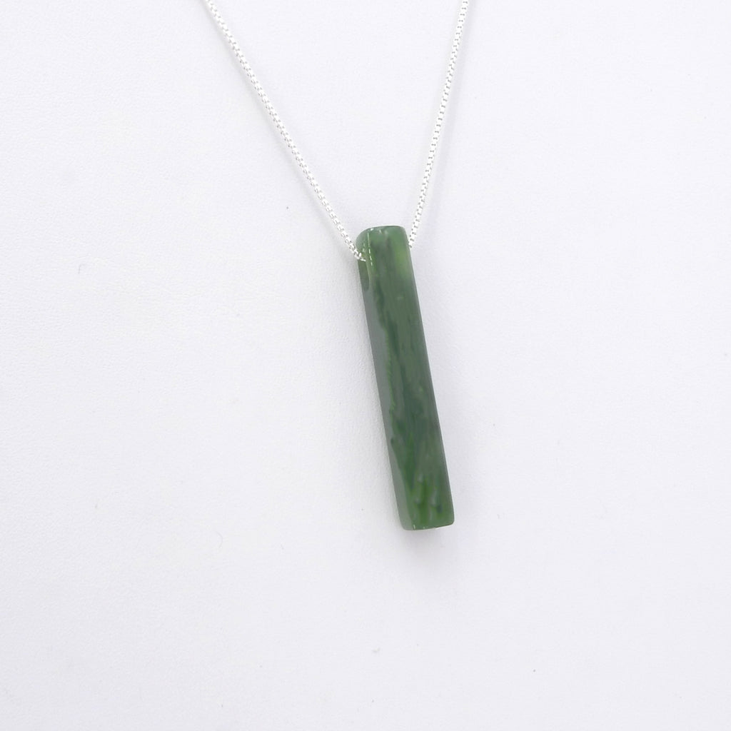 Sterling Silver Jade Stick Necklace