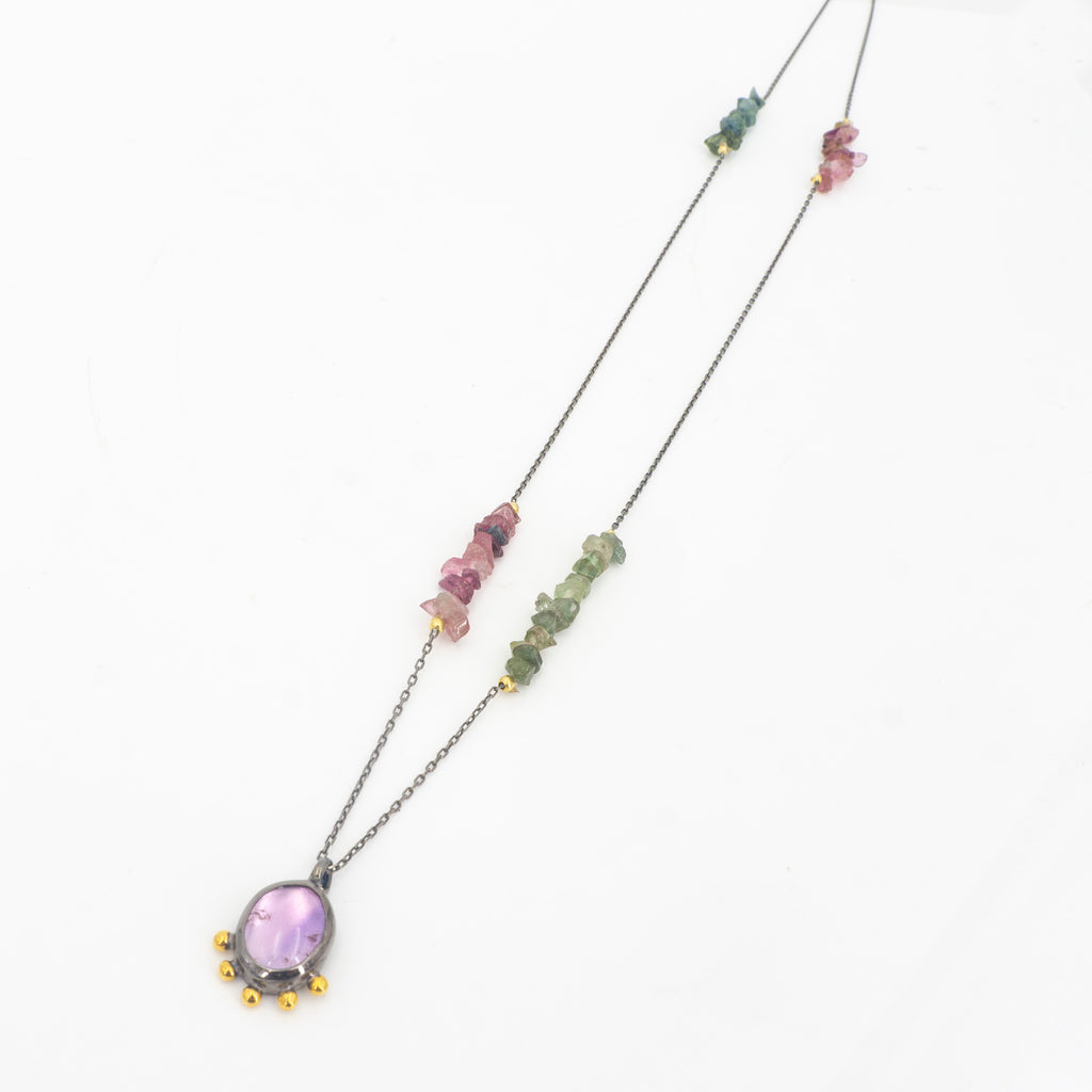 S/S Mixed Tourmaline Necklace