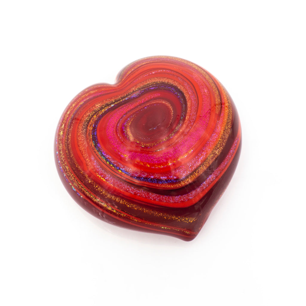 Red Swirl Heart Paper Weight