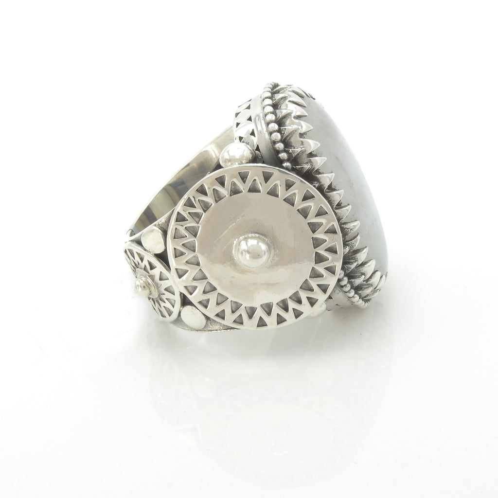 Sterling Silver Moonstone Ring Size 12