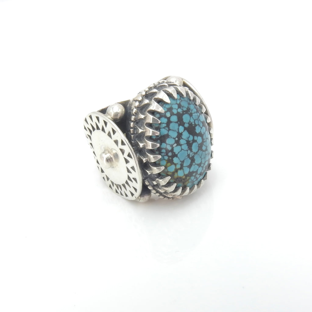Sterling Silver Large Turquoise Ring Size 9