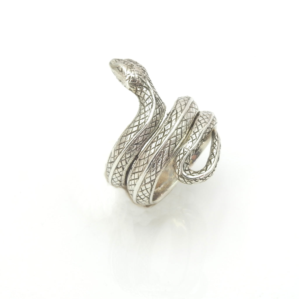 Sterling Silver Coiled Snake Ring Size 9.5