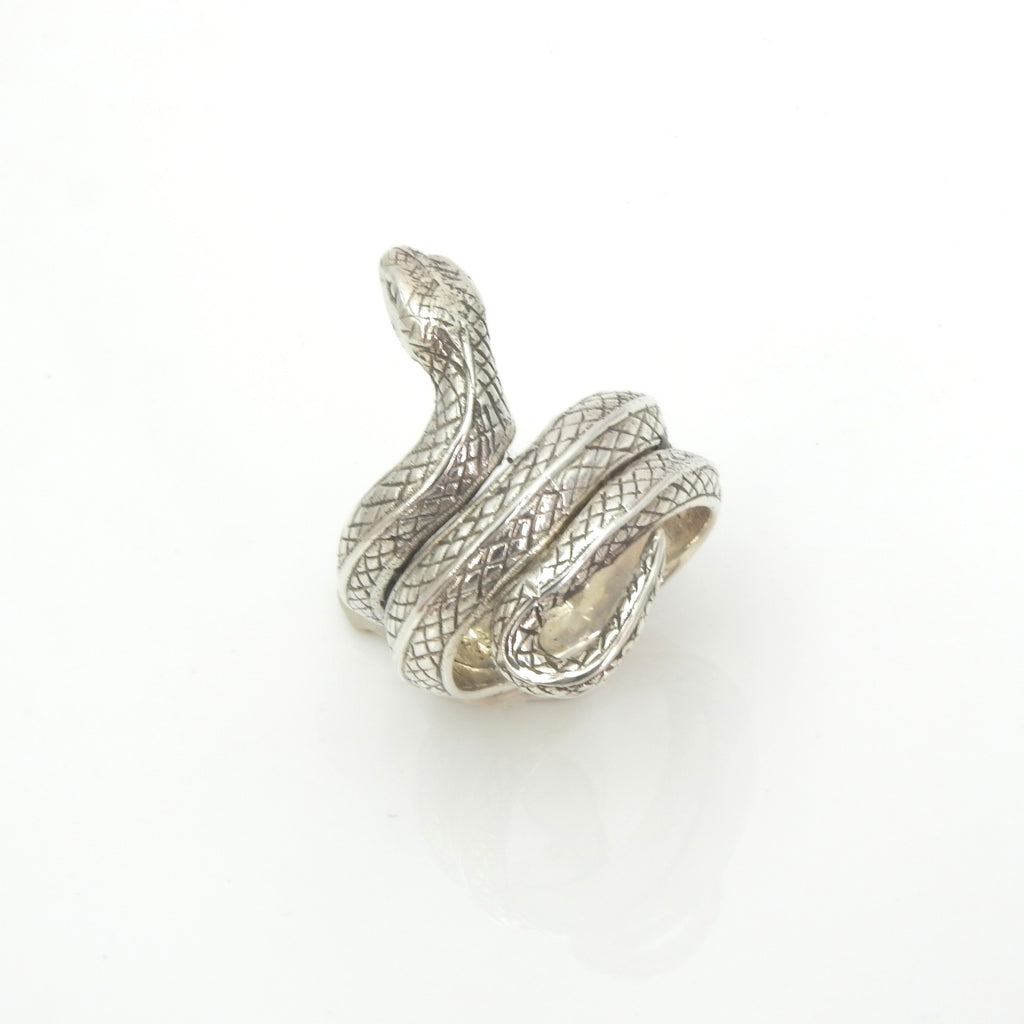 Sterling Silver Coiled Snake Ring Size 9.5