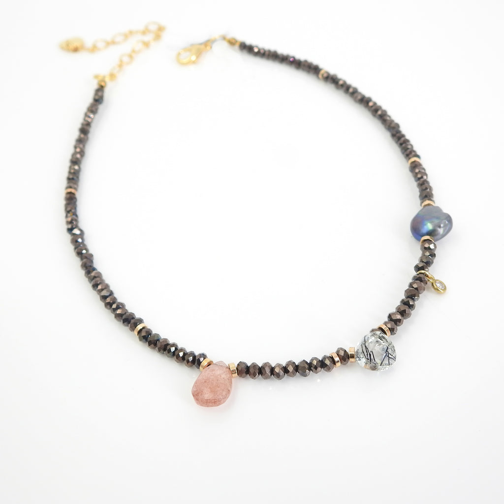 Quartz & Pearl Beaded Necklace