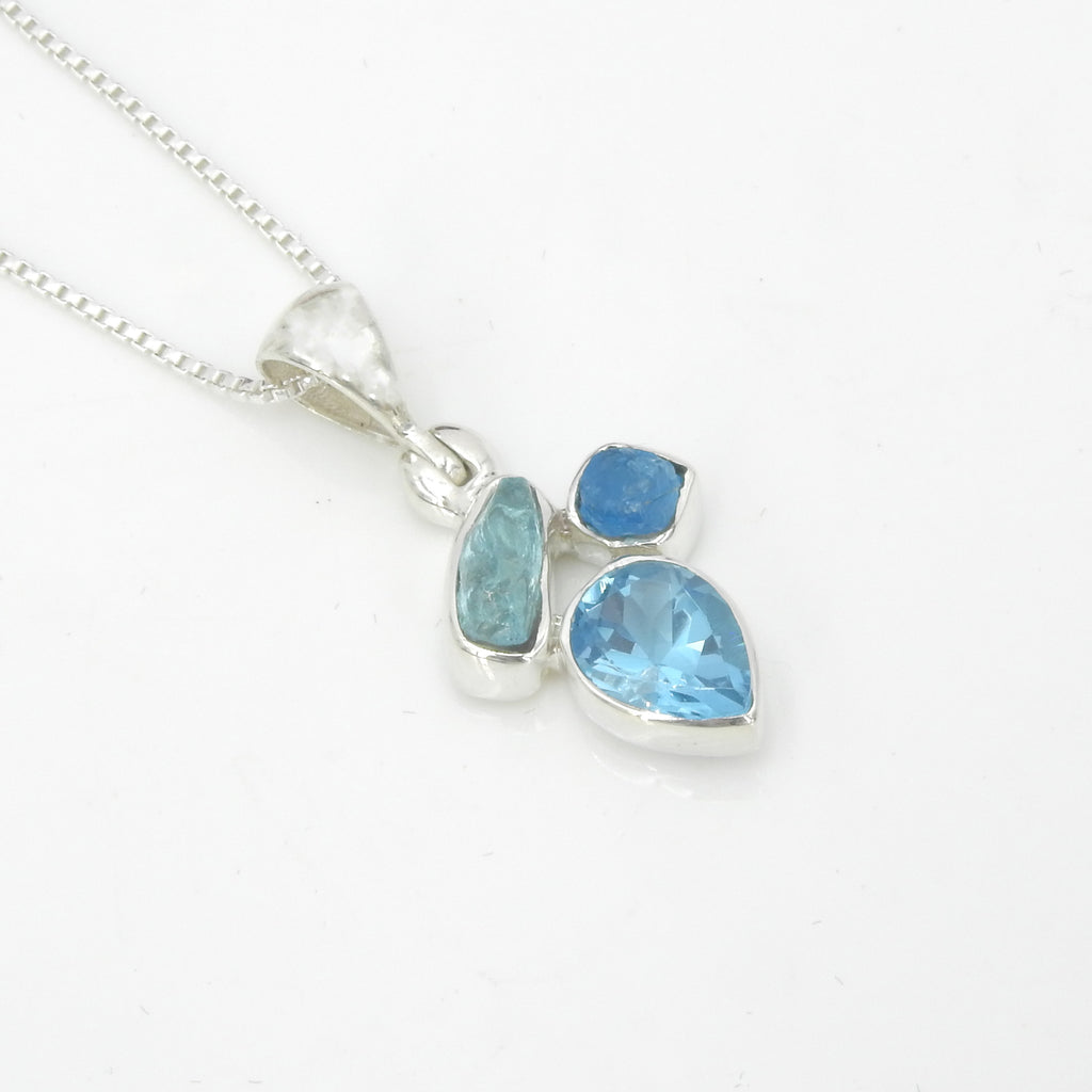Sterling Silver Blue Topaz & Apatite