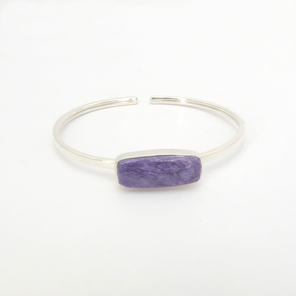 Sterling Silver Charoite Cuff Bracelet