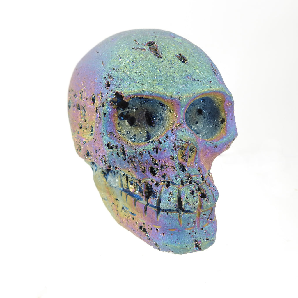 Skull Carving From Titanium Druzy