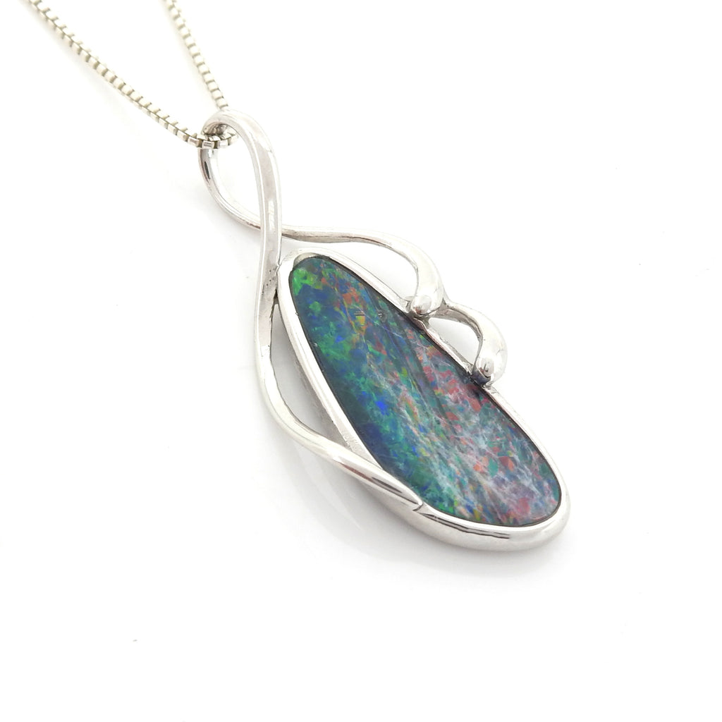 Sterling Silver Natural Opal Pendant