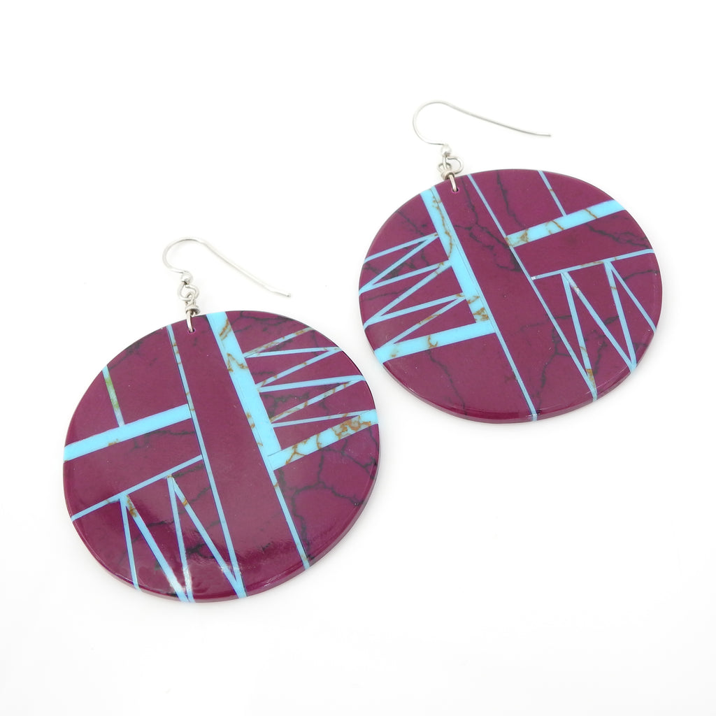 S/S Round Inlay Earring