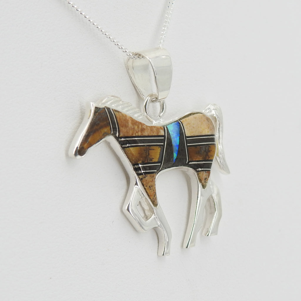 Sterling Silver Horse Inlay Pendant
