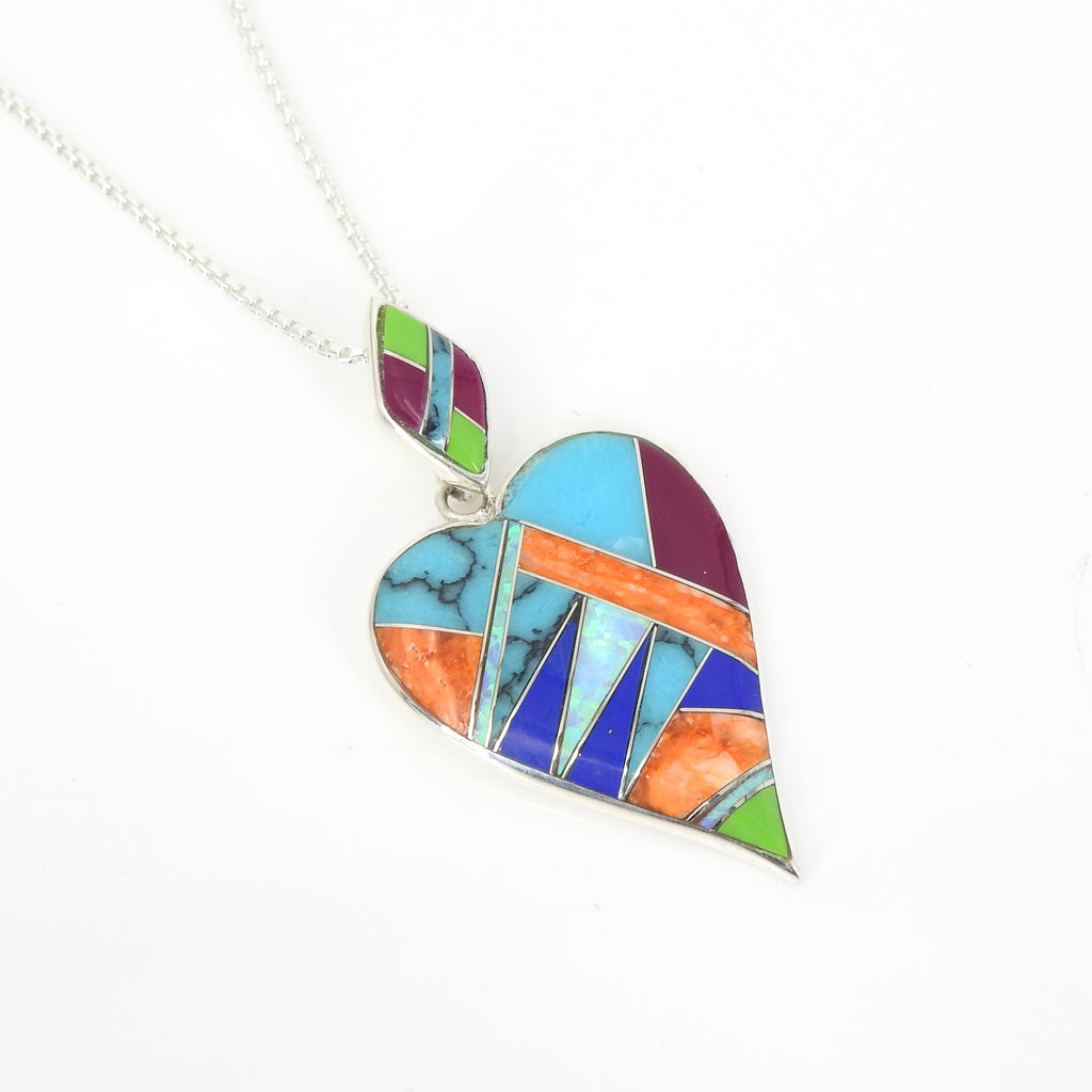 Sterling Silver Heart Inlay Pendant