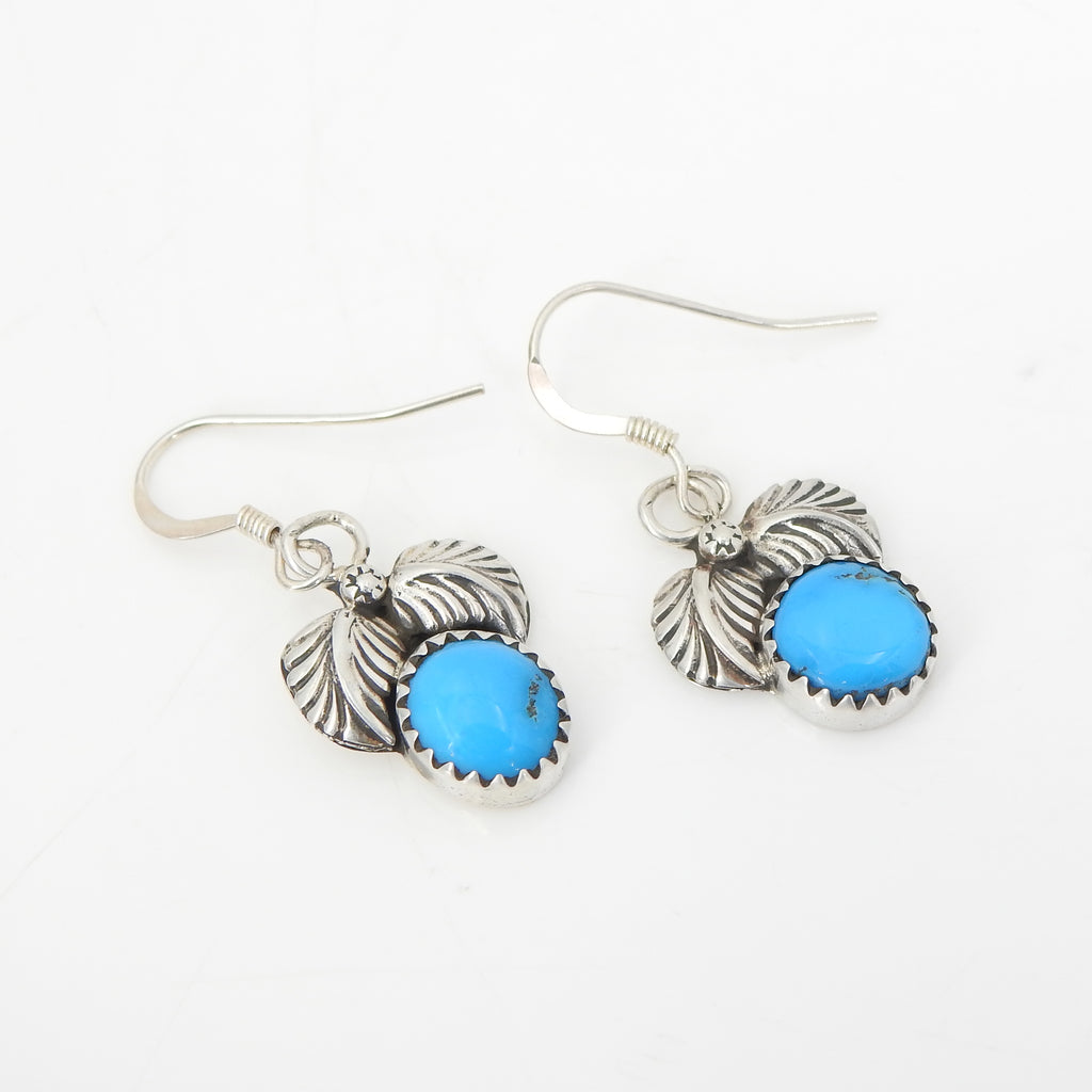 Sterling Silver American Indian Turquoise Earrings