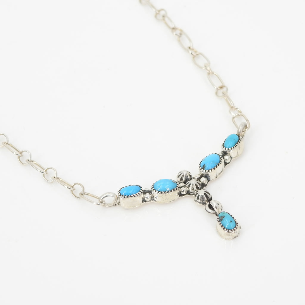 Sterling Silver Sleeping Beauty Turquoise Necklace