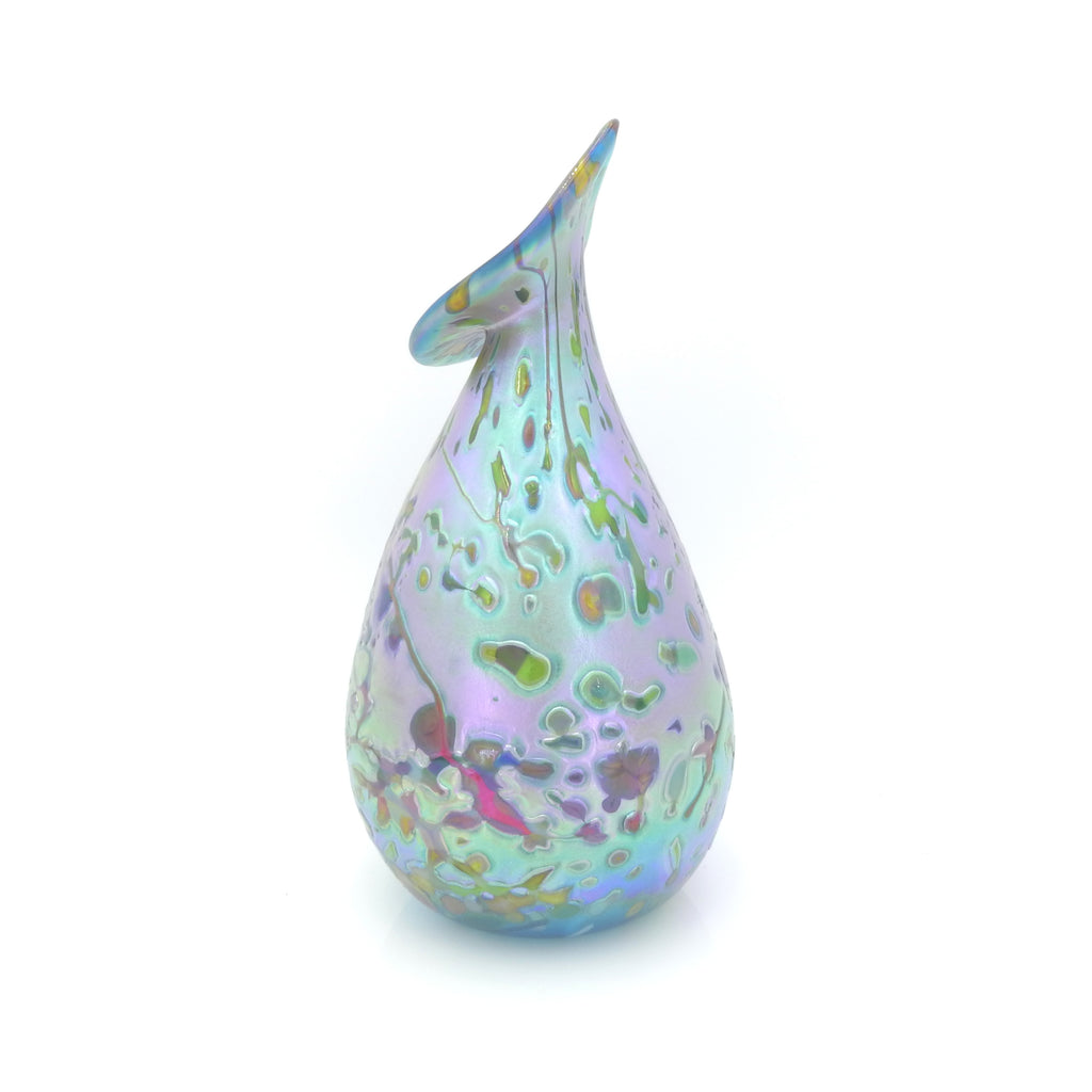 Jack in the Pulpit Style Teal & Purple Iridescent Vase