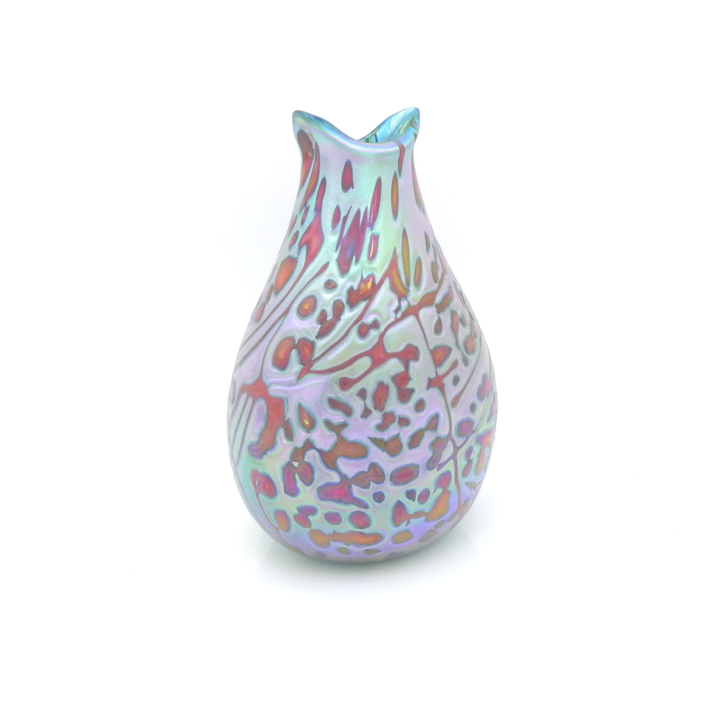 Small Teal & Gold Iridescent Vase
