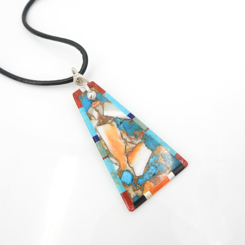 S/S Inlay Pendant Necklace
