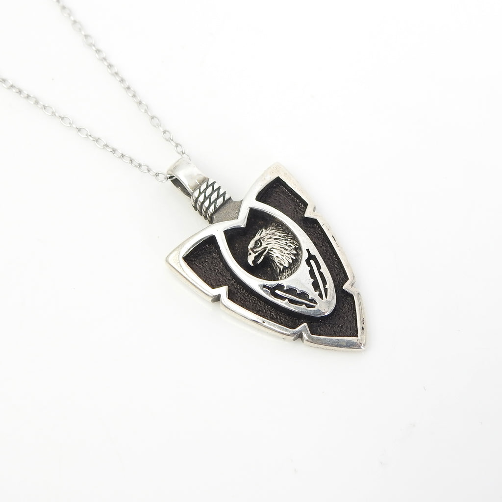 Sterling Silver Eagle and Arrowhead Pendant