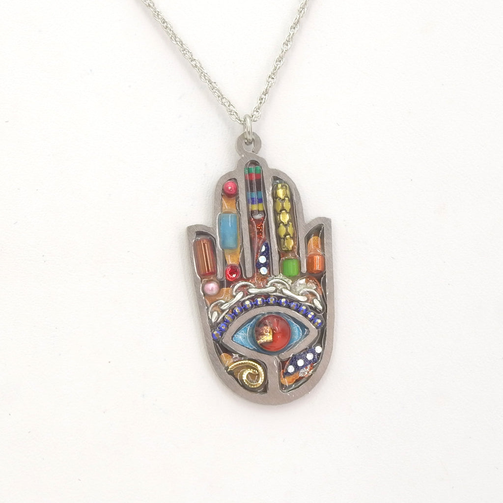 Mixed Media Hamsa Necklace