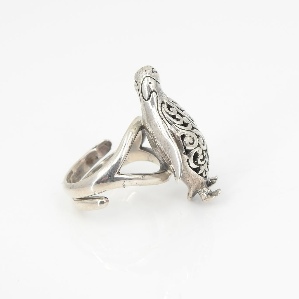 Sterling Silver Penguin Adjustable Ring