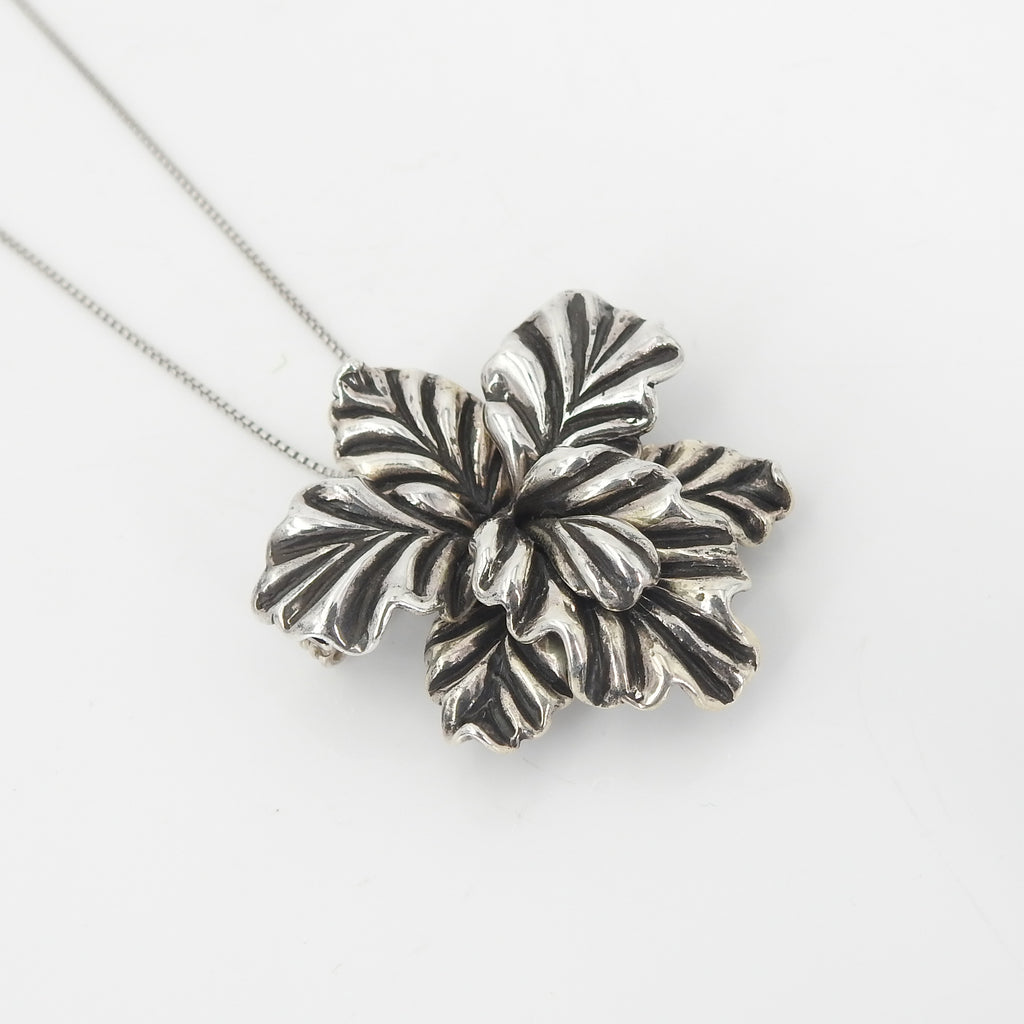 Sterling Silver Flower Pin/Pendant Combo