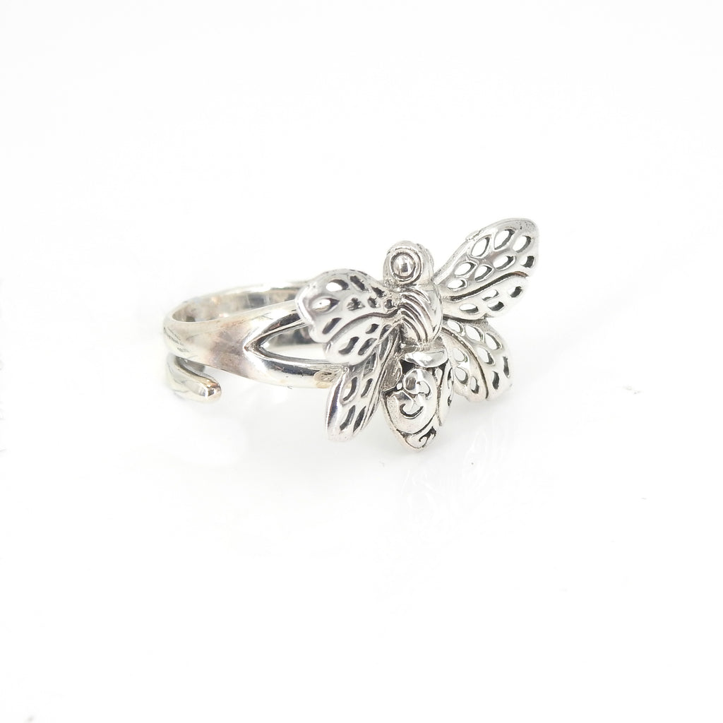 Steling Silver Adjustable Butterfly Ring