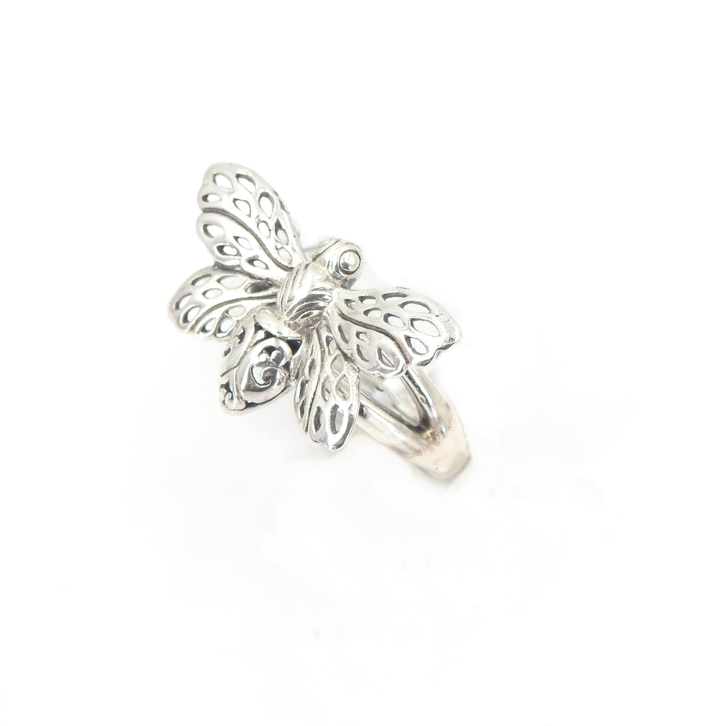 Steling Silver Adjustable Butterfly Ring
