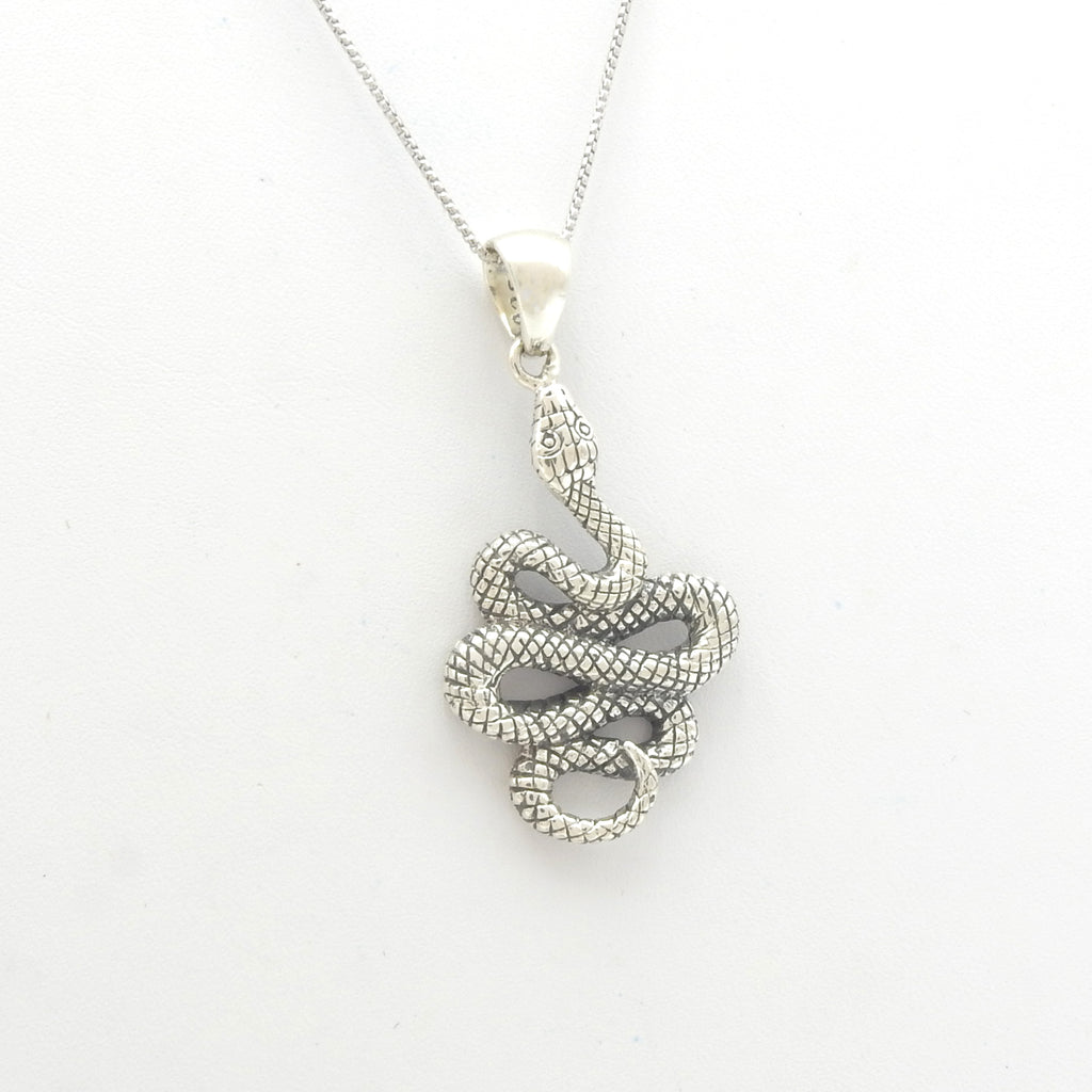 Sterling Silver Coiled Snake Pendant