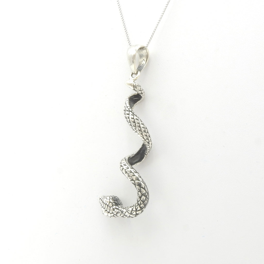 Sterling Silver Long Snake Pendant