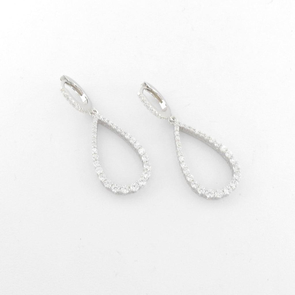Sterling Silver CZ Dangle Earrings