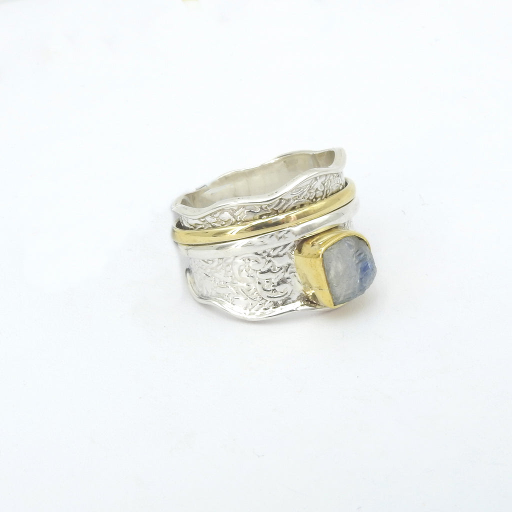 Sterling Silver Moonstone Spinner Ring