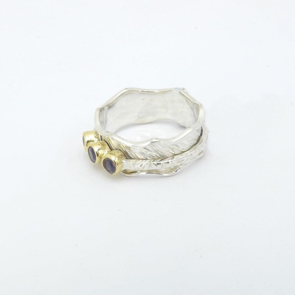 Sterling Silver Amethyst Spinner Ring