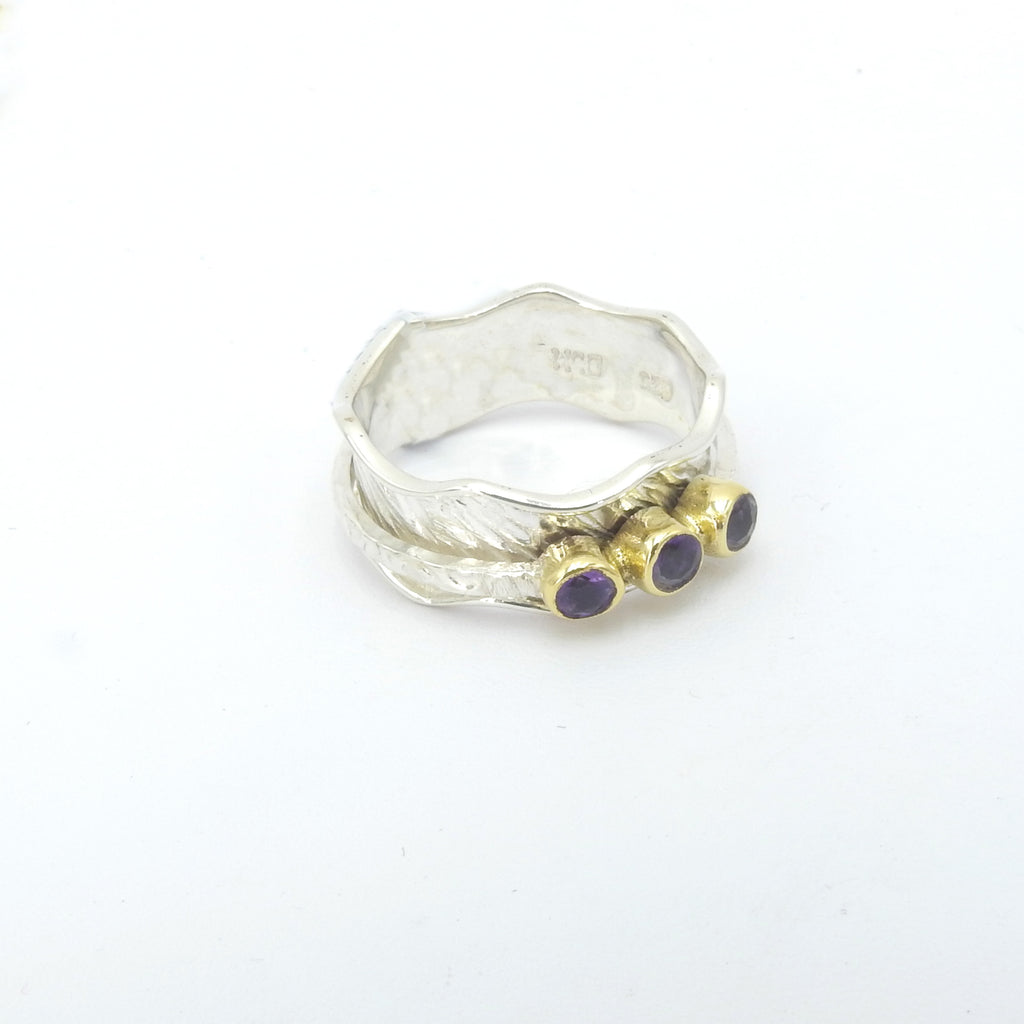 Sterling Silver Amethyst Spinner Ring
