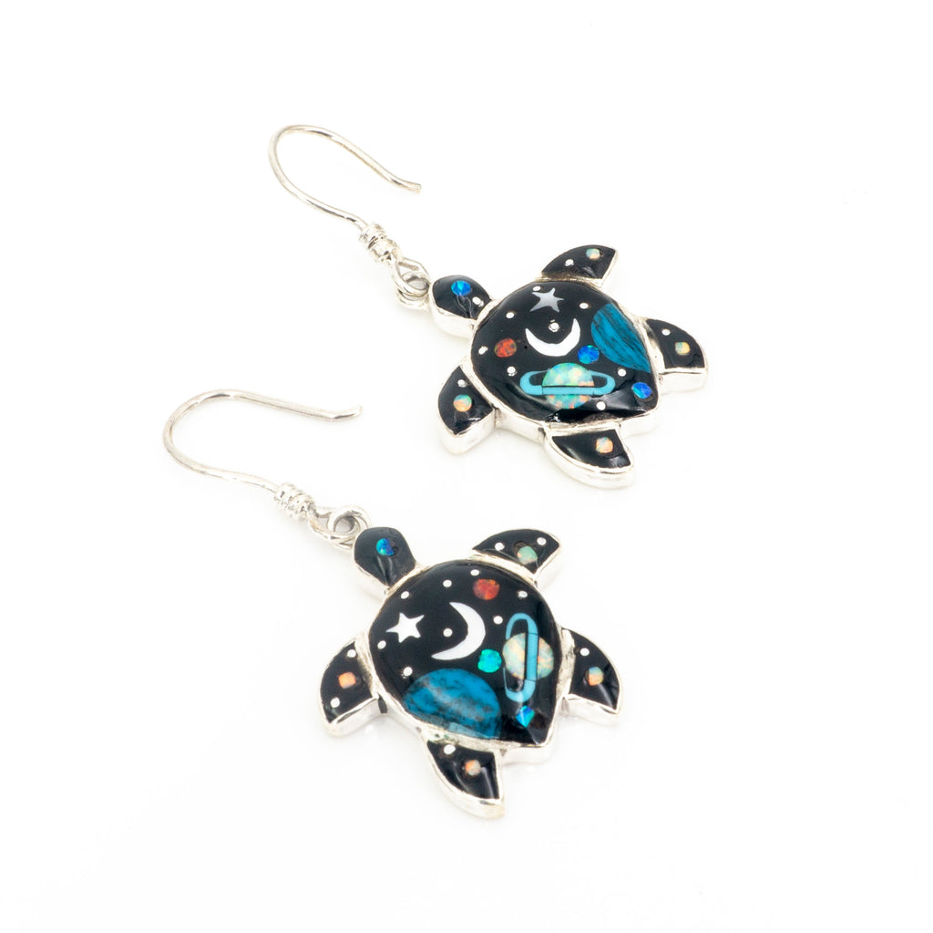 S/S Solar Inlay Turtle Earring